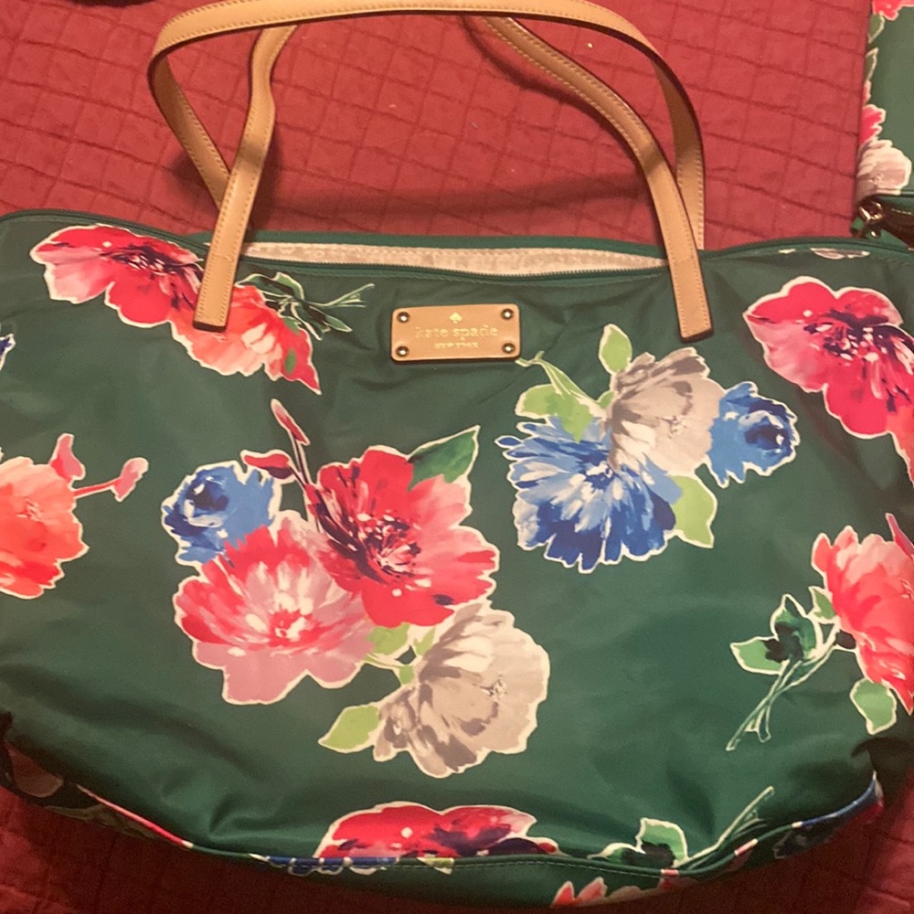 Kate spade floral bag and wallet
